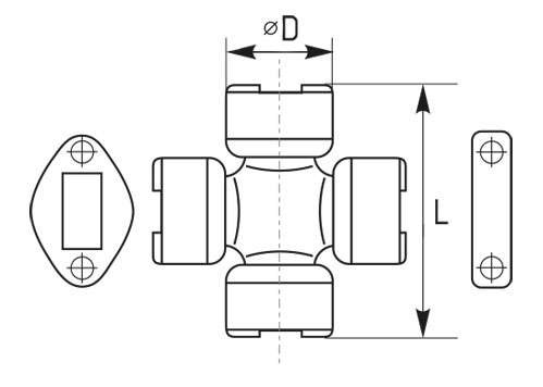 Kardanový kríž - plech na 2 skrutky - typ 11